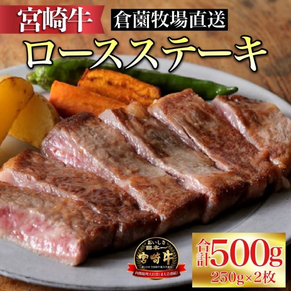 【百名店の味をご自宅で!】ビーフくらぞの・小林市産宮崎牛ロースステーキ 250g×2枚(国産 牛肉 黒毛和牛 宮崎牛 霜降り ロース ステーキ 冷凍 産地直送)宮崎県小林市27000肉牛肉