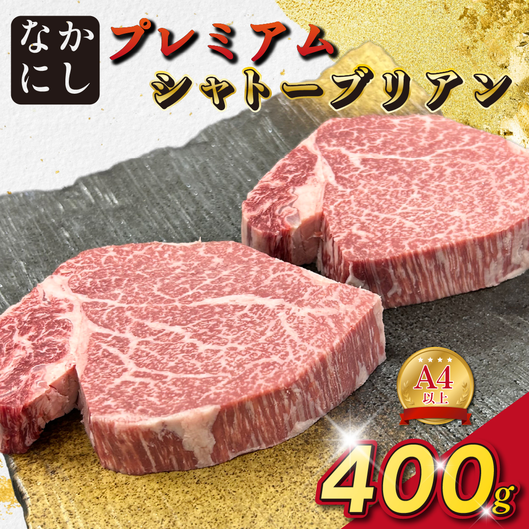 宮崎県西ノ原牧場・なかにしプレミアム和牛シャトーブリアン 400g(国産 牛肉 肉 黒毛和牛 お肉 ヒレ シャトーブリアン ステーキ 赤身 A4 A5)宮崎県小林市64000肉牛肉