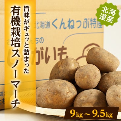 有機栽培スノーマーチ 9kg〜9.5kg【配送不可地域:離島・沖縄】【1056706】北海道訓子府町16000野菜・きのこじゃがいも・イモ類