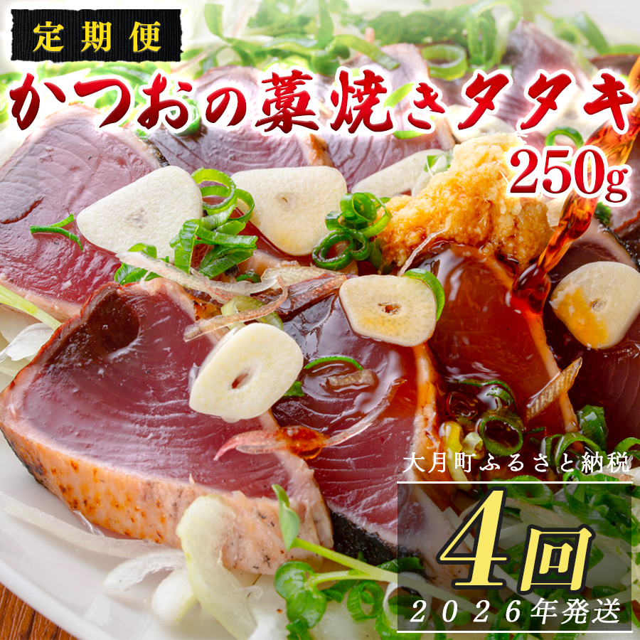 【定期便4回】本場 高知 かつおの藁焼きたたき 250g以上 小分け 真空 パック|新鮮 かつお カツオ 鰹 カツオのたたき かつおたたき 鰹のたたき かつおタタキ 個包装 冷凍 家飲み ごちそう ギ