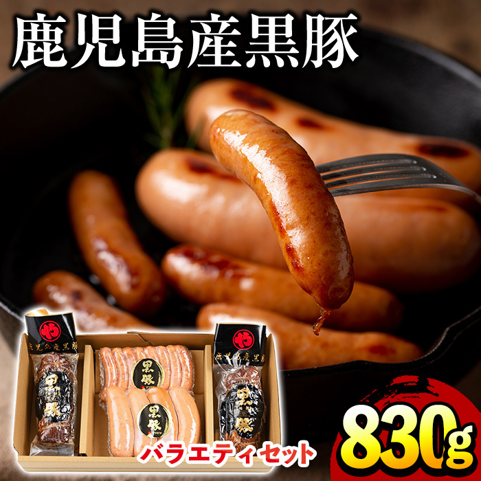 No.403 鹿児島県産黒豚肉使用!黒豚バラエティ詰め合わせ(3種・合計830g)国産 九州産 黒豚 豚肉 焼き豚 焼豚 フランクフルト ウインナー 惣菜 おかず 弁当 小分け【コワダヤ】鹿児島県日置市12