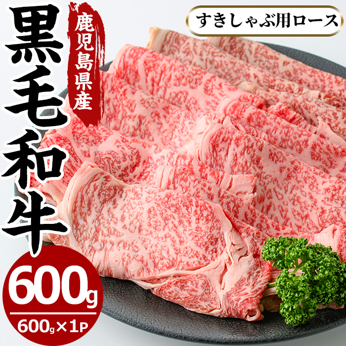 No.606 鹿児島県産黒毛和牛すきしゃぶ用ロース肉(600g)【さつま屋産業】鹿児島県日置市20000鍋セット・総菜・加工食品鍋セット