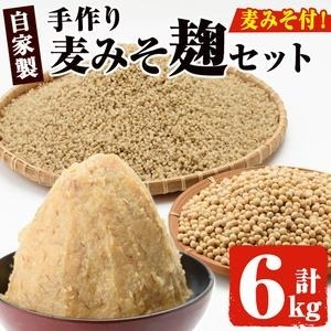 No.006 麦みそこうじ5kgセット(麦みそ1kg付き) 国産 九州 味噌 麦みそ 保存料・酒精等無添加 調味料 麹 こうじ 味噌汁 みそ汁 調味料【はつゆき屋】鹿児島県日置市12000調味料・油味噌