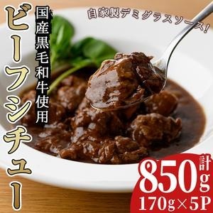 No.131 国産黒毛和牛ビーフシチューセット(計約850g・約170g×5パック)シチュー スープ 国産 国産牛 黒毛和牛 デミグラス 冷凍 【arumei】鹿児島県日置市34000鍋セット・総菜・加工食品その他 鍋セ